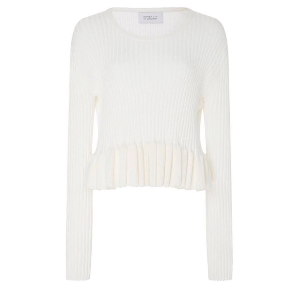 Derek Lam 10 Crosby White Ribbed Sweater